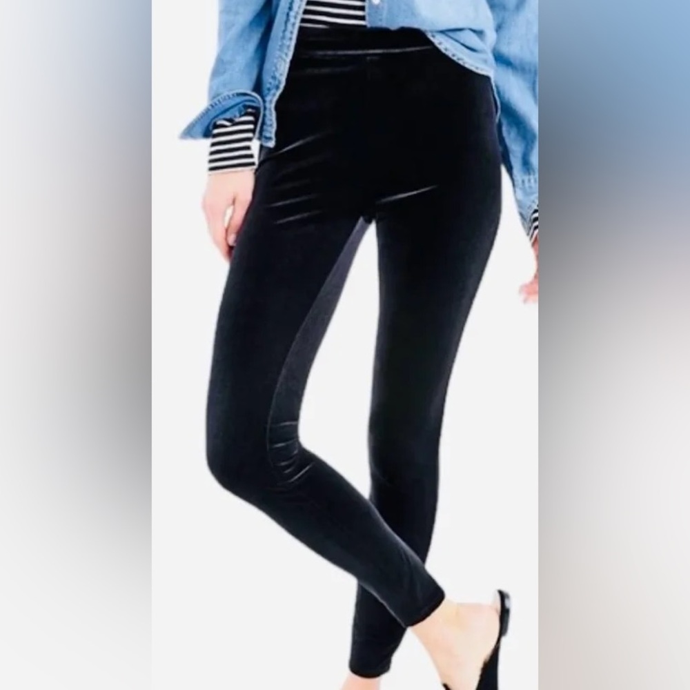 J. Crew Black Velvet Leggings XXS
